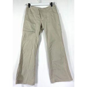 Mountain Hardwear Women Pants 4 Khaki Nylon Stretch Outdoor Hiking Zip Pocket
